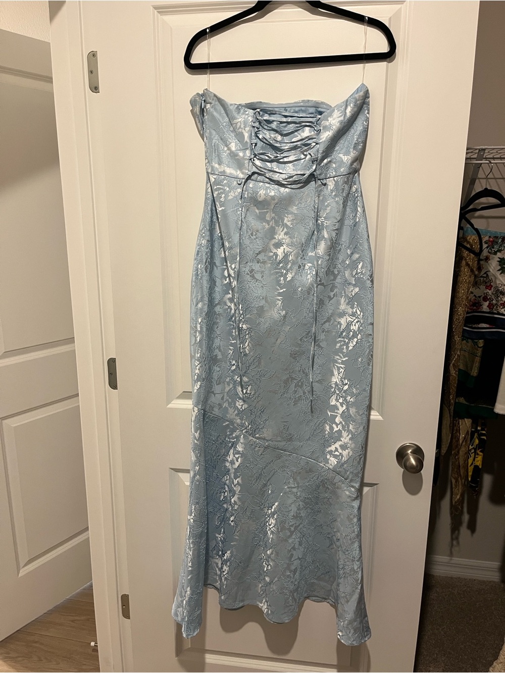 Babyboo Strapless Light Blue Dress - Picture 2 of 4